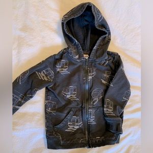 Tea Collection cotton French terry hoodie - subway print, 4T